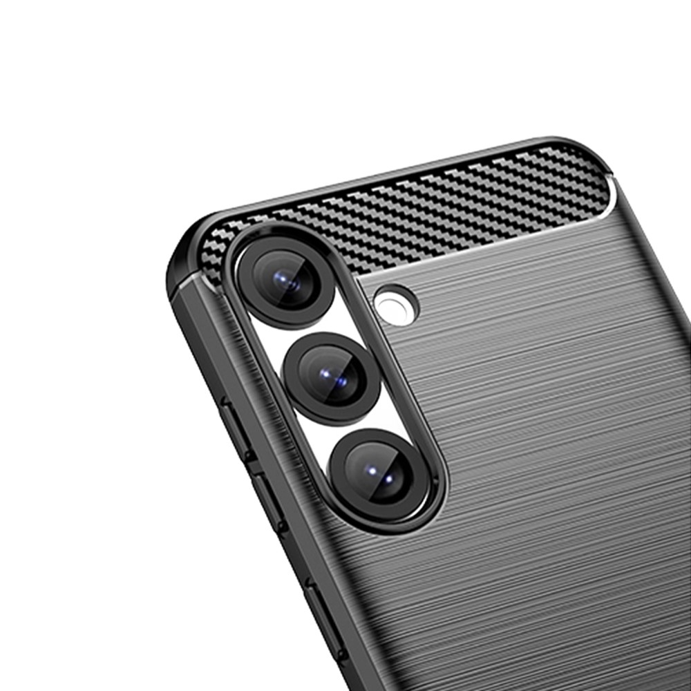Samsung Galaxy S25 Gummi Case Schutzhülle Carbon Look - Dunkelblau