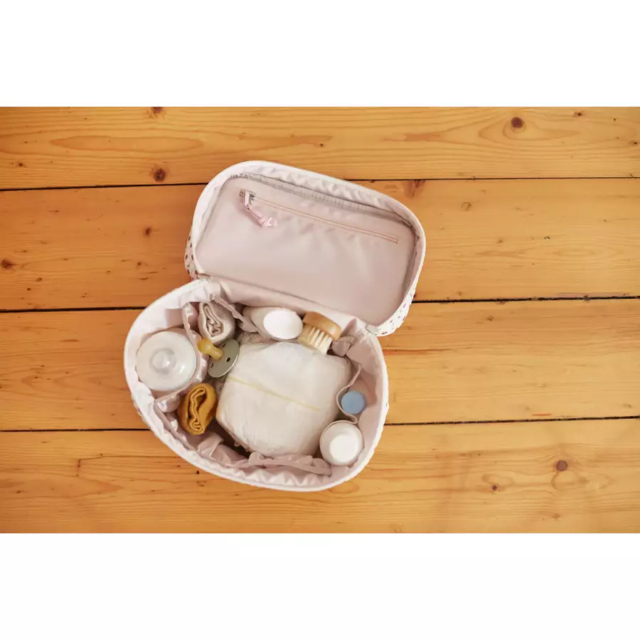 LÄSSIG Wickeltisch Organizer Nursery Caddy To Go Flowers white
