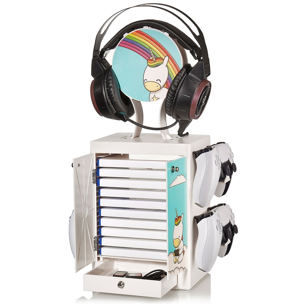 Numskull Eric, der Einhorn-Gamer, Gaming-Schrank