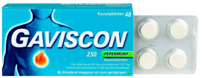 Gaviscon Pepermunt Kauwtabletten 48 tabletten