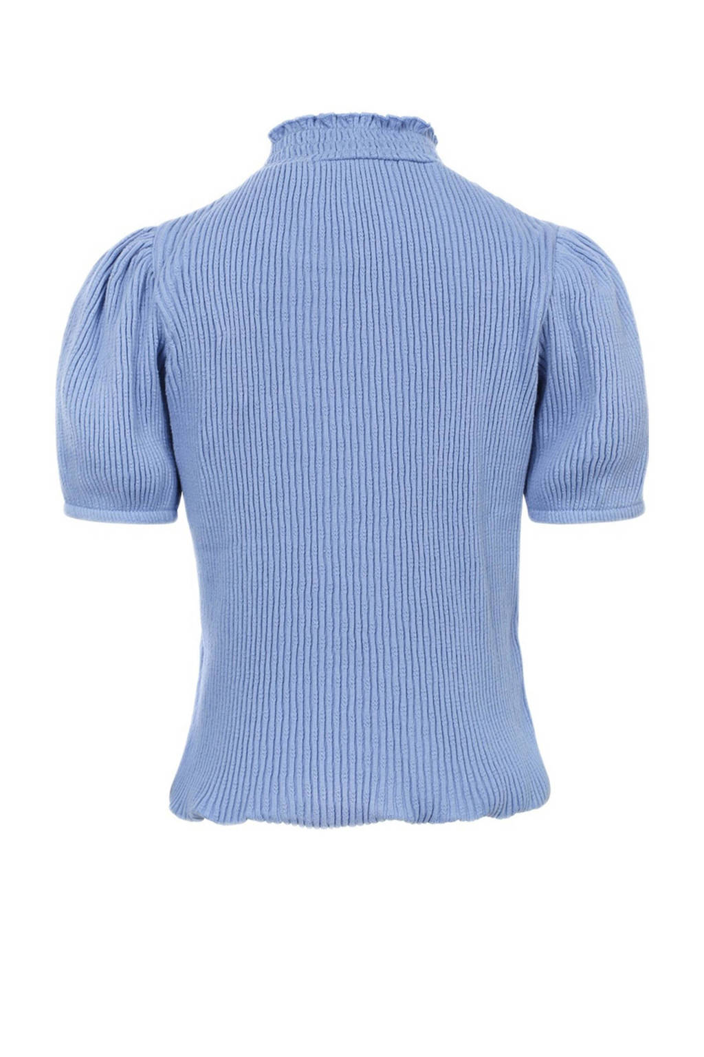 LOOXS top met col blauw rib gebreid