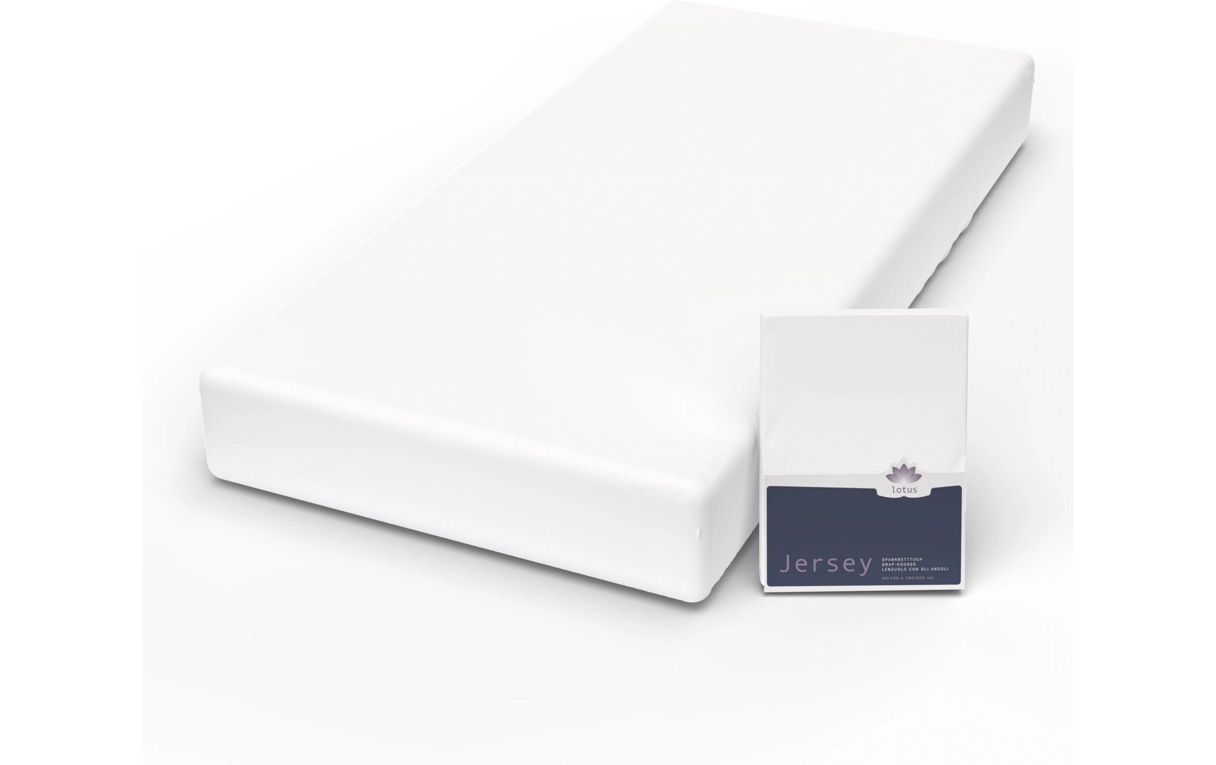 Fixleintuch Jersey Comfort 140-160 x 200 cm, WeissJersey Spannbetttuch aus 100% Baumwolle