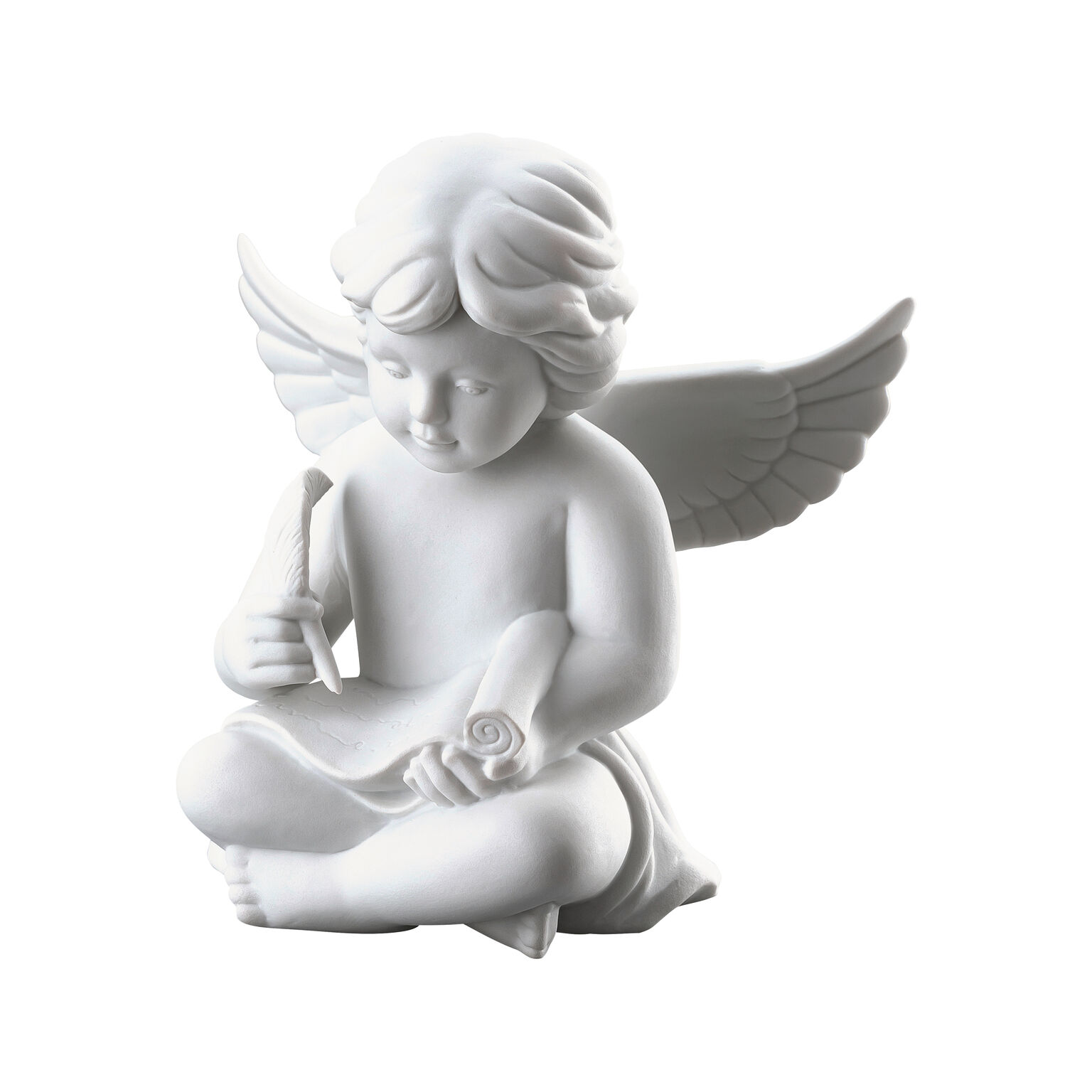 Angels Weiss matt Engel mit Schriftrolle