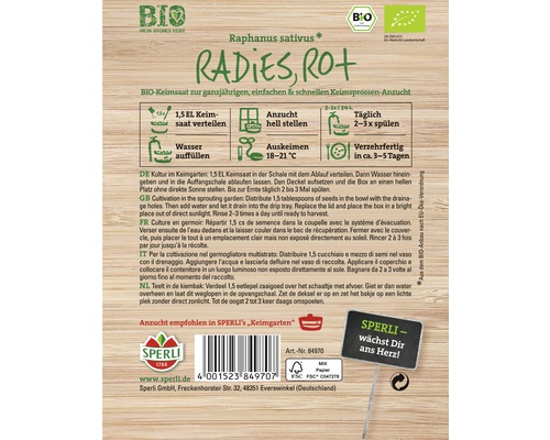 Sprouts Sperli biologische rode radijzen