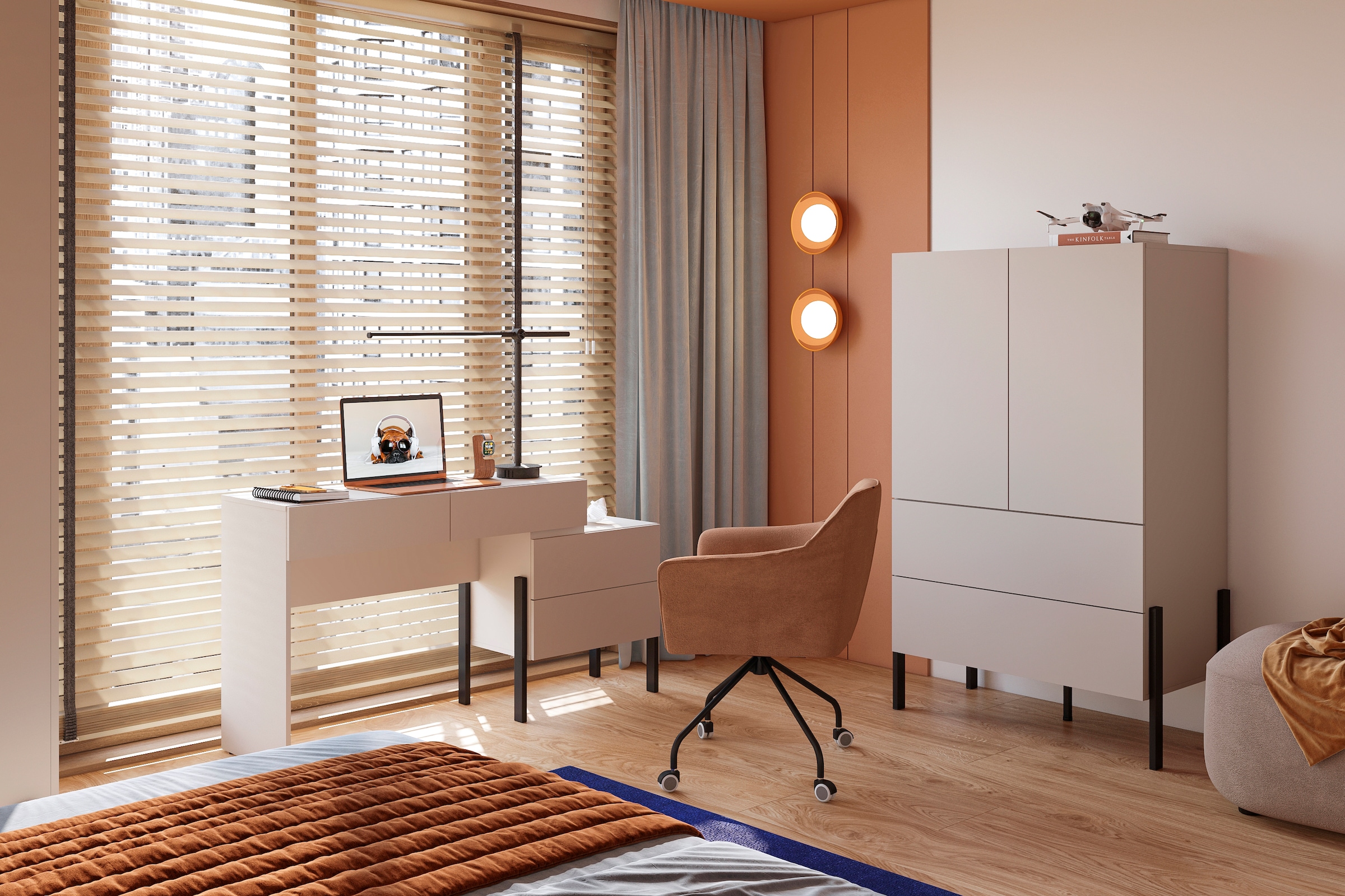 Home affaire Wäscheschrank »Jukon, moderner griffloser Kleiderschrank, Metallfüsse, Made in Europe« 90x150x50, ideal für kleine Räume oder Nischen,  Mehrzweckschrank ,2 Schubladen, 2 Türen, FSC-zertifiziert