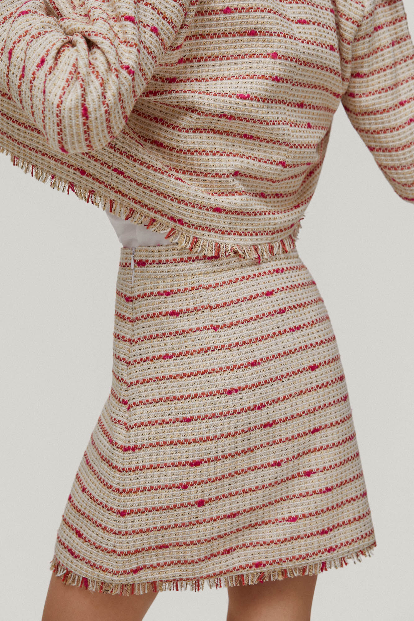 Minissaia de tweed - Marfim