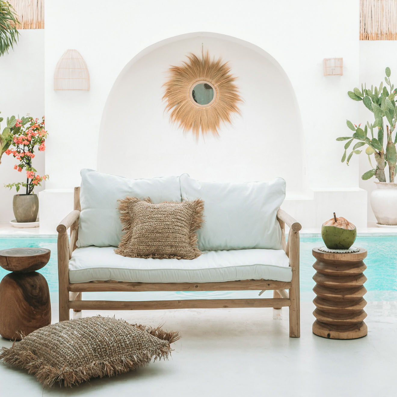 Bazar Bizar Housse de coussin Raphia naturel - 40x40 cm