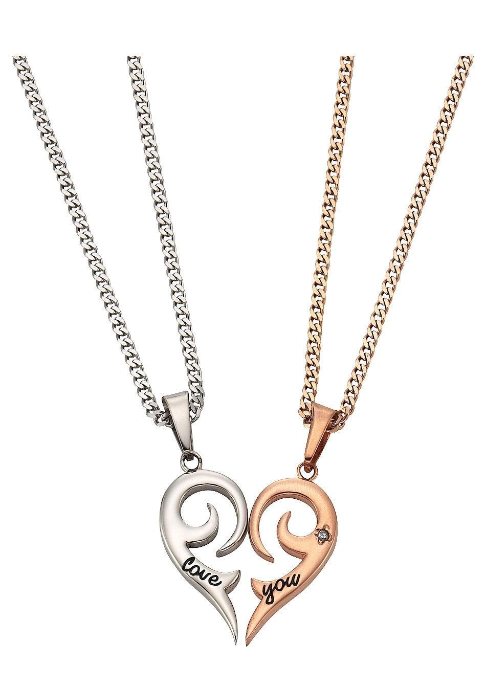 Firetti Schmuckset »Multipack Schmuck Geschenk Halsketten LIEBE« (4 Stk. tlg.)  mit Zirkonia (synth.)