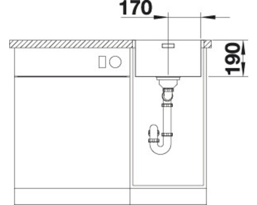 Blanco ANDANO 340-IF spoelbak, 380 x 440 mm, roestvrij staal, 522953