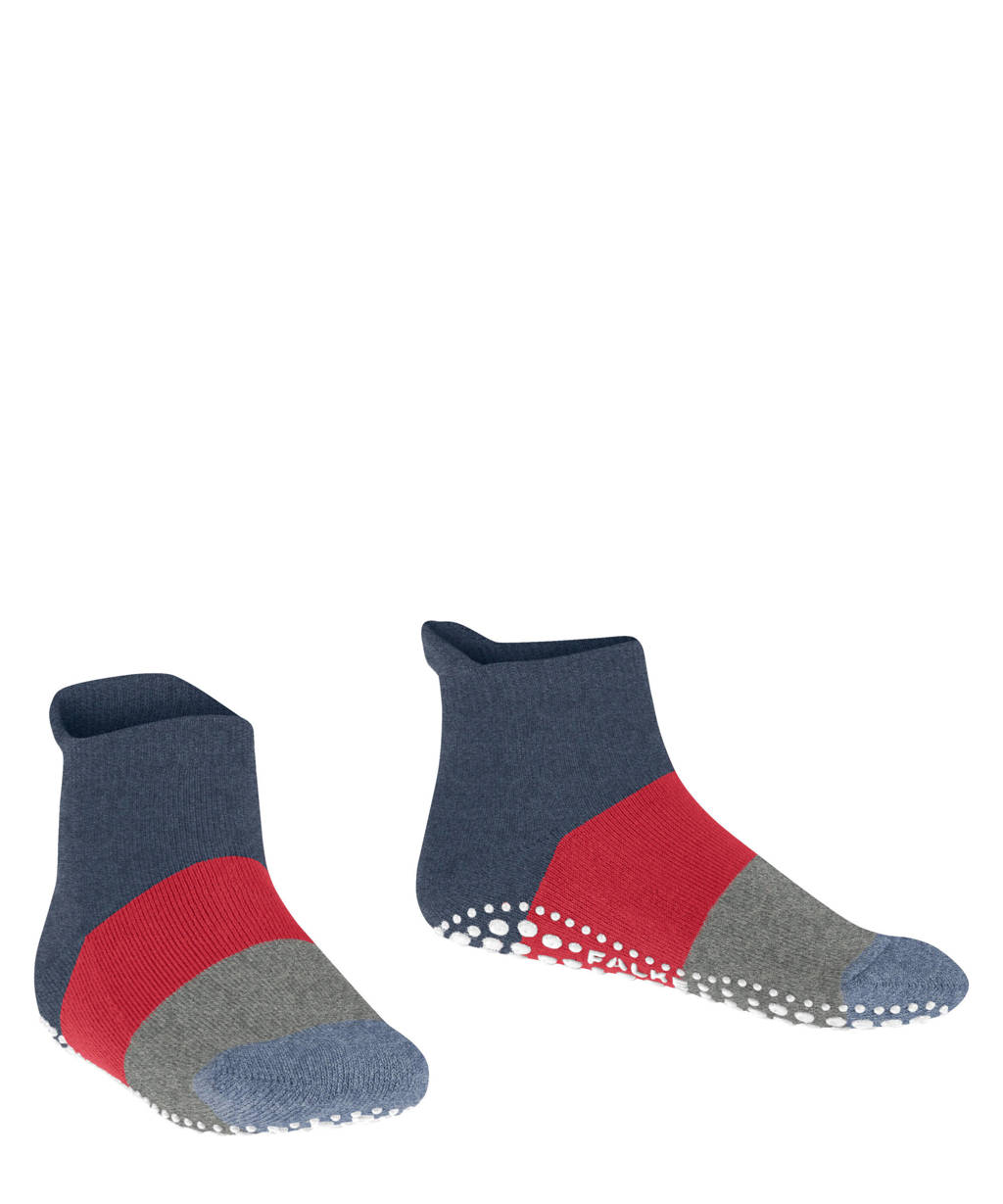 FALKE Colour Block sokken met anti-slip noppen rood/blauw/grijs