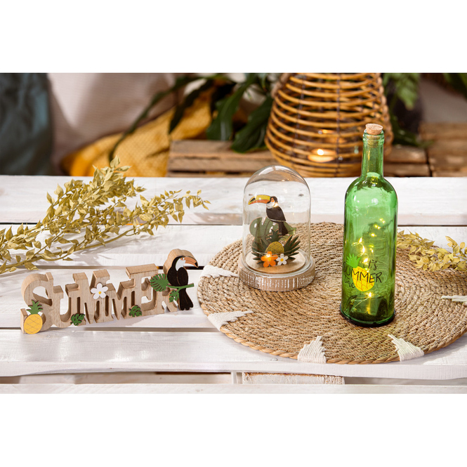 LED-Flasche - Ananas - aus Glas - ca. 7 x 29 cm