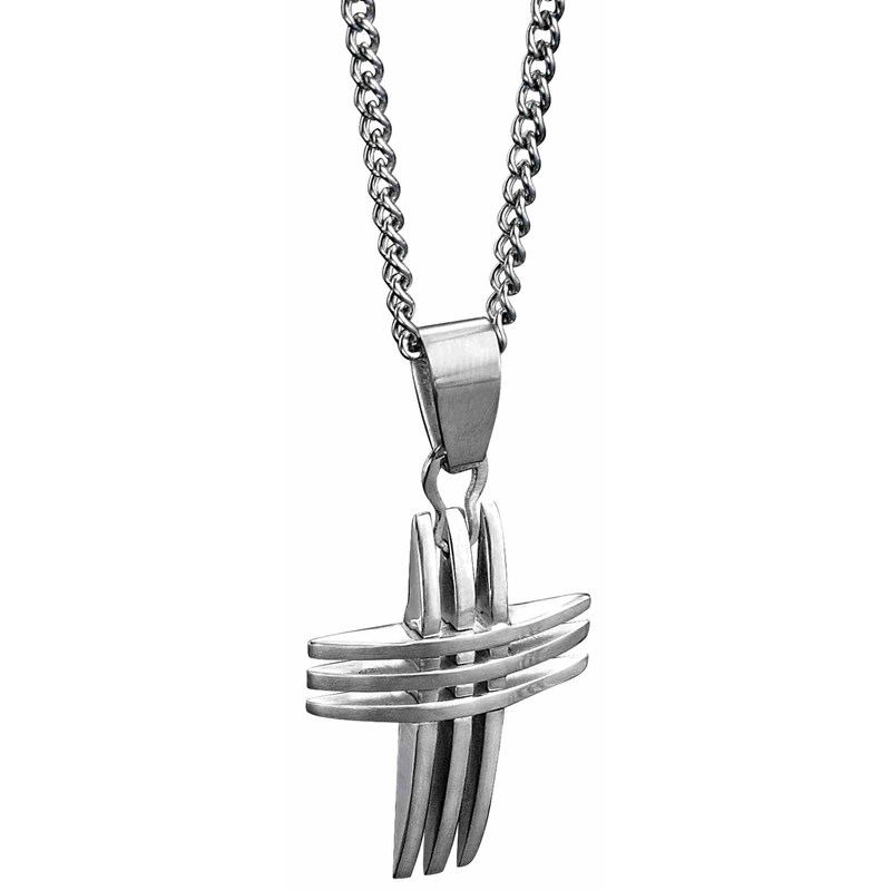 Collier croix en acier inoxydable
