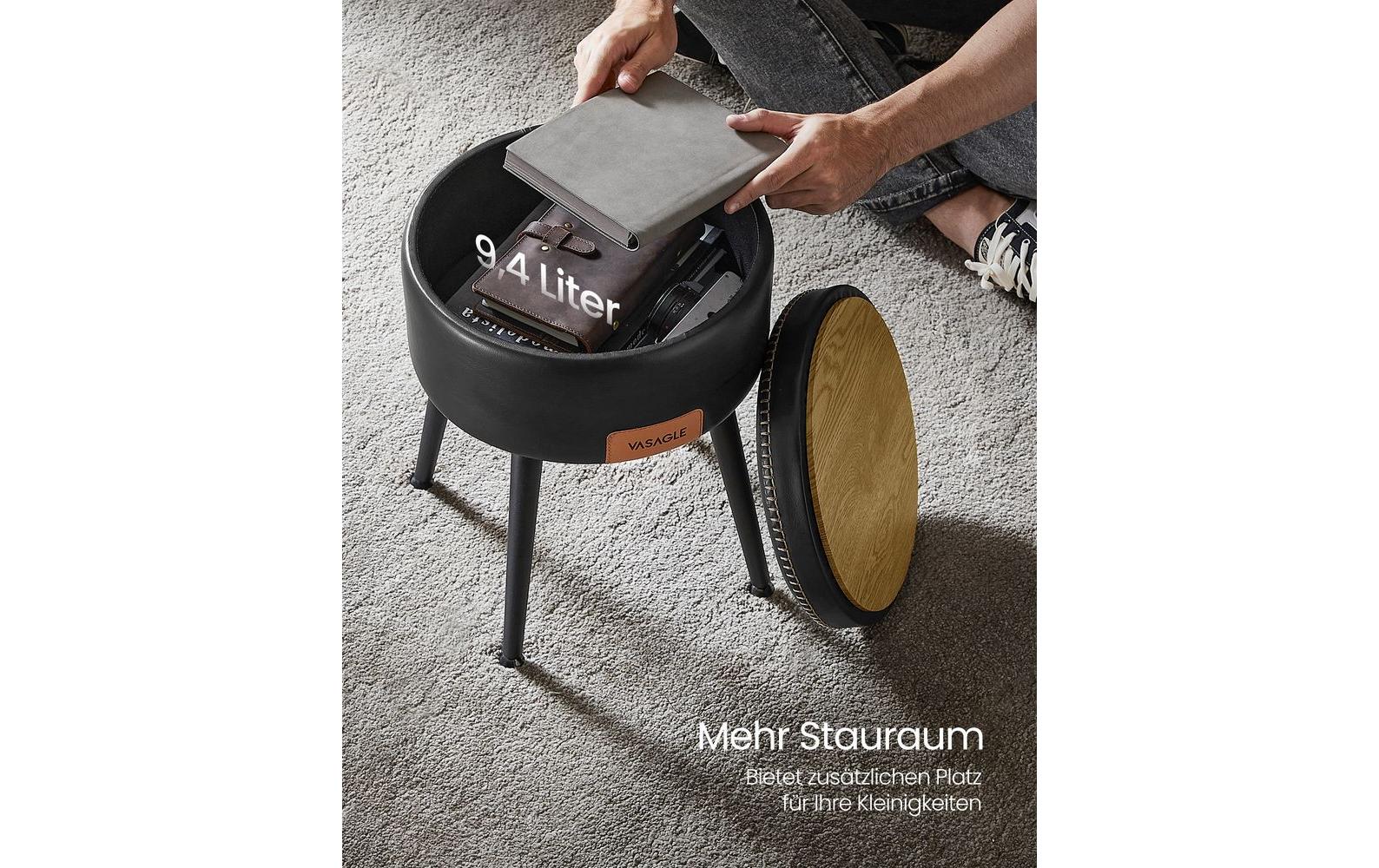 Hocker 32 cm, SchwarzHocker mit Stauraum