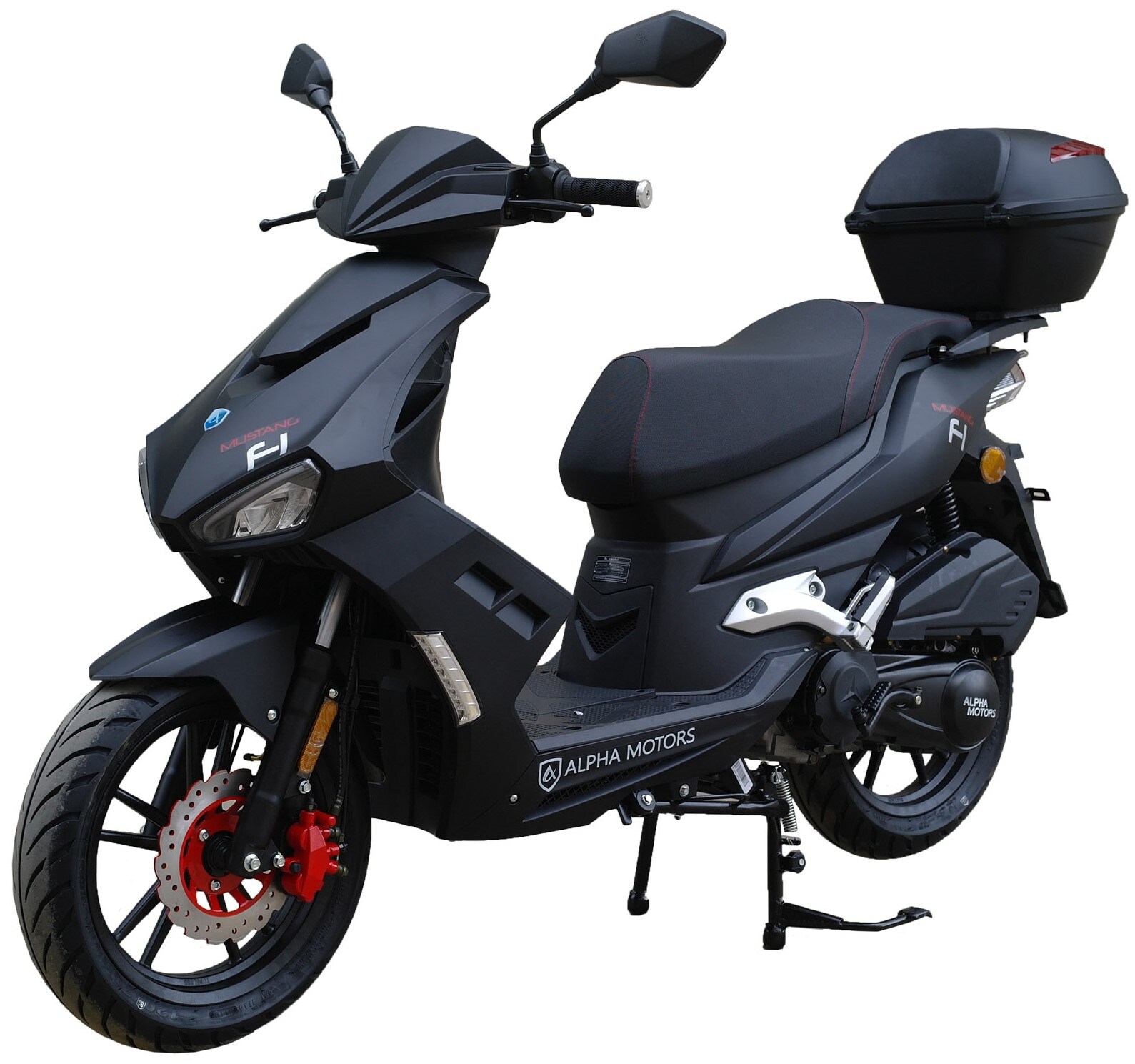 Alpha Motors Motorroller Mustang FI 125 ccm 85 kmh EURO 5 mattschwarz inkl. Topcase