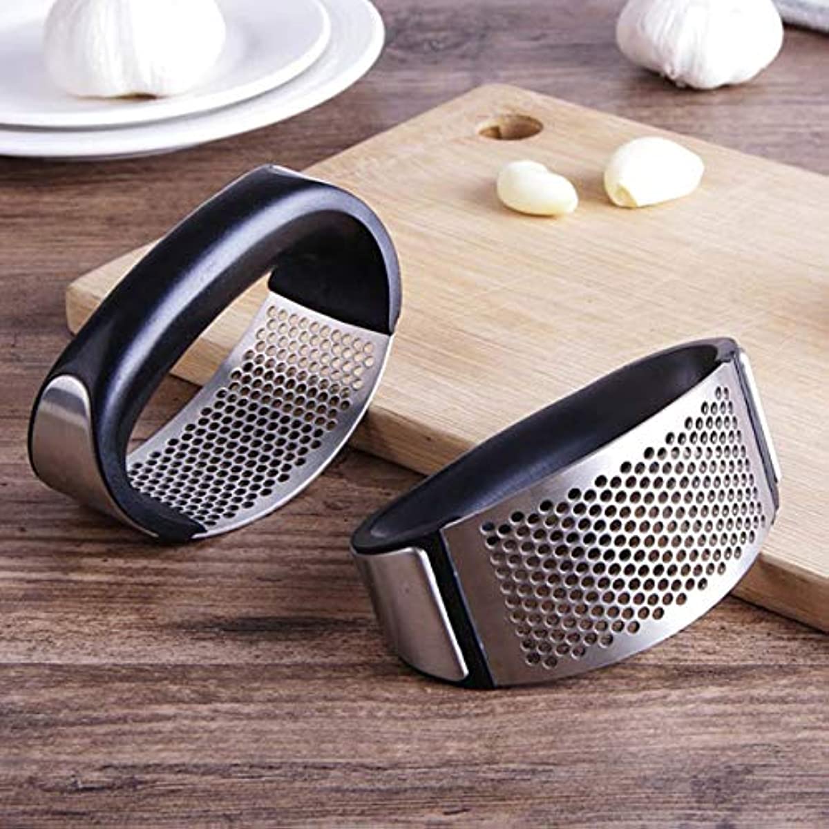 Espremedor Amassador de Alho em A&ccedil;o Inox e ABS
