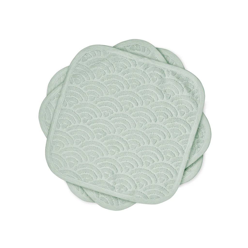 Vaskeklude, 3-pack - GOTS Dusty Green