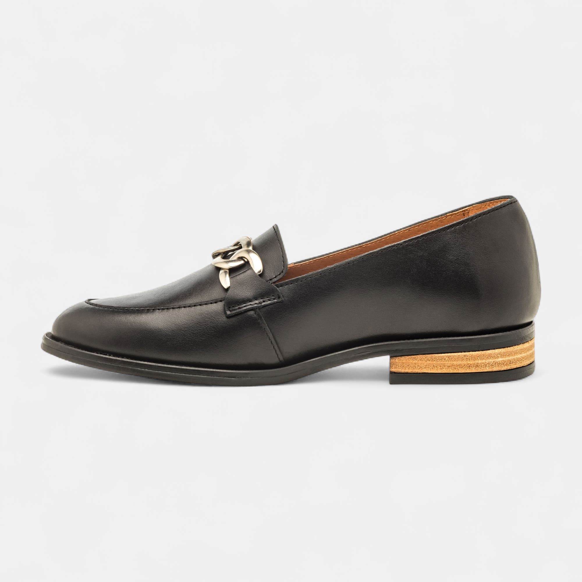 Mocassins Femme en cuir noir