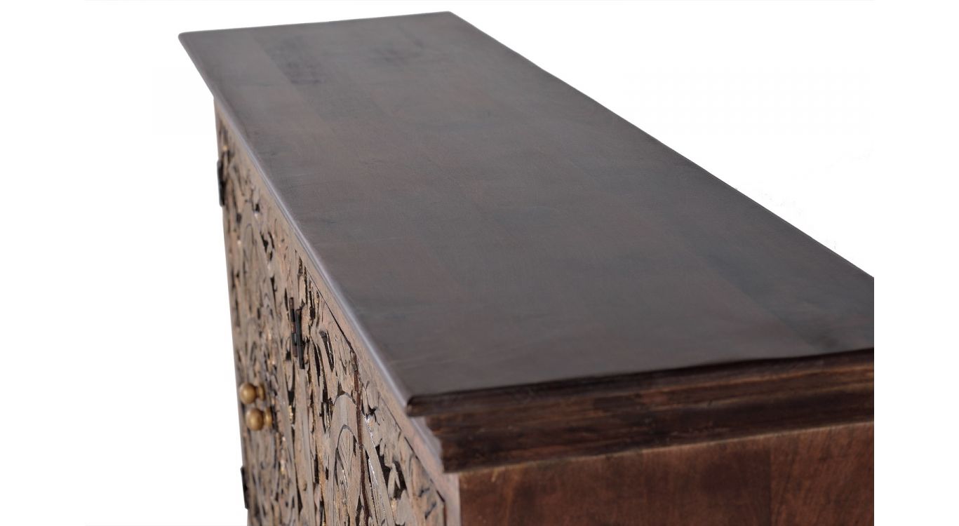 Bahut bois marron 180x40x90cm