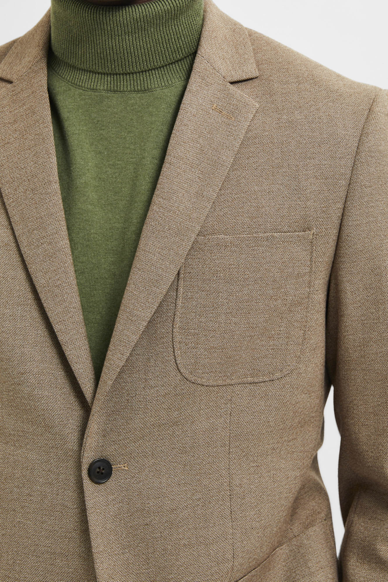 Blazer slim fit confeccionado com materiais reciclados - Marrom