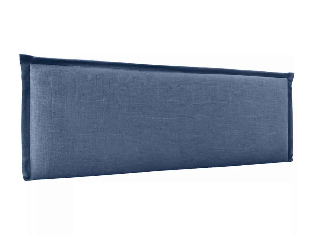DHOME Tête de lit en lin naturel uni avec passepoils 160x50cm Lits 150/160 - Bleu Marine