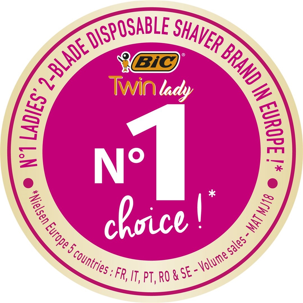 Bic Twin Lady 2-Klingenrasierer für die Frau<br>10 Stück, Pastellfarben assortiert