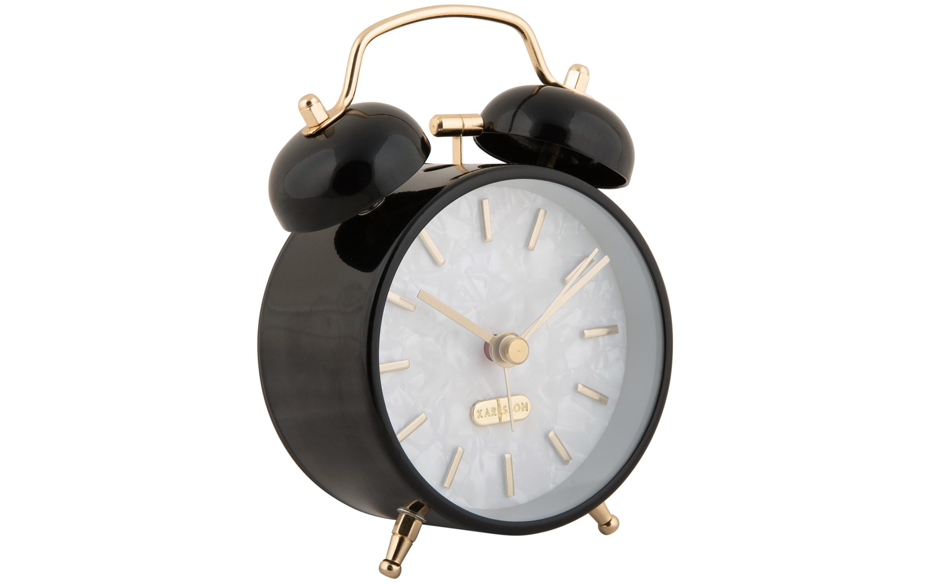 Klassischer Wecker Pearl Glow BlackWecker mit Doppelglocke