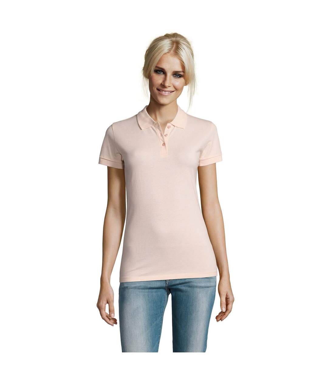 SOLS - Polo manches courtes PERFECT - Femme (Rose pastel) - UTPC282