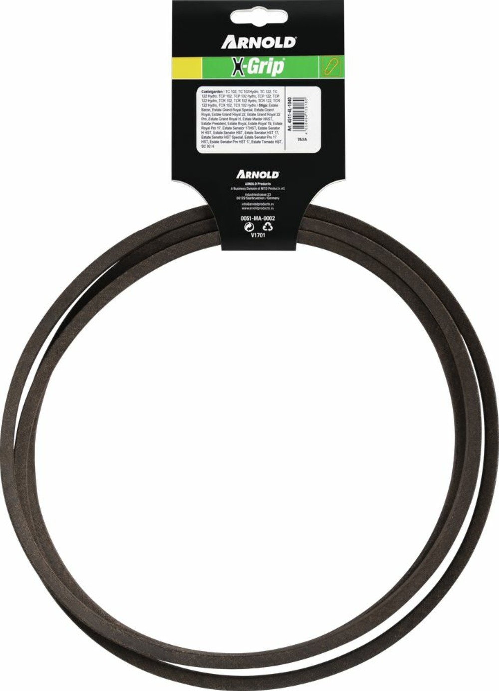 Courroie trapézoïdale x-grip v de type 4l1040