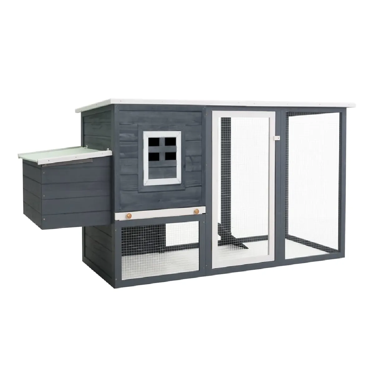 vidaXL Poulailler avec nichoir Gris Bois