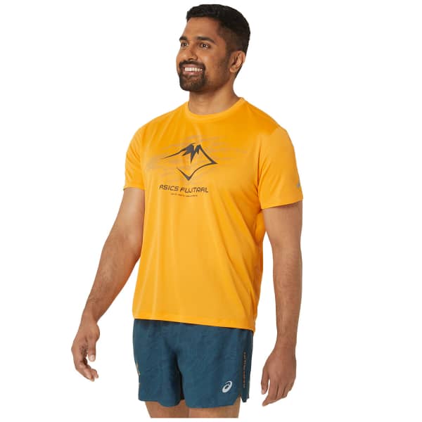 T-shirt running ASICS FUJITRAIL LOGO SS TOP FELLOW FELLOW YELLOW/LICHEN GREEN/GRAPHITE GREY