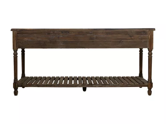 Hall en bois vieilli avec 3 tiroirs et 1 étagère 184,5x50x86,8