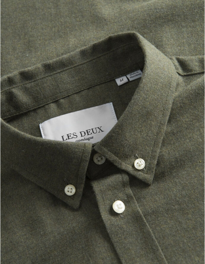 Les Deux Desert Reg Shirt Olive night melange