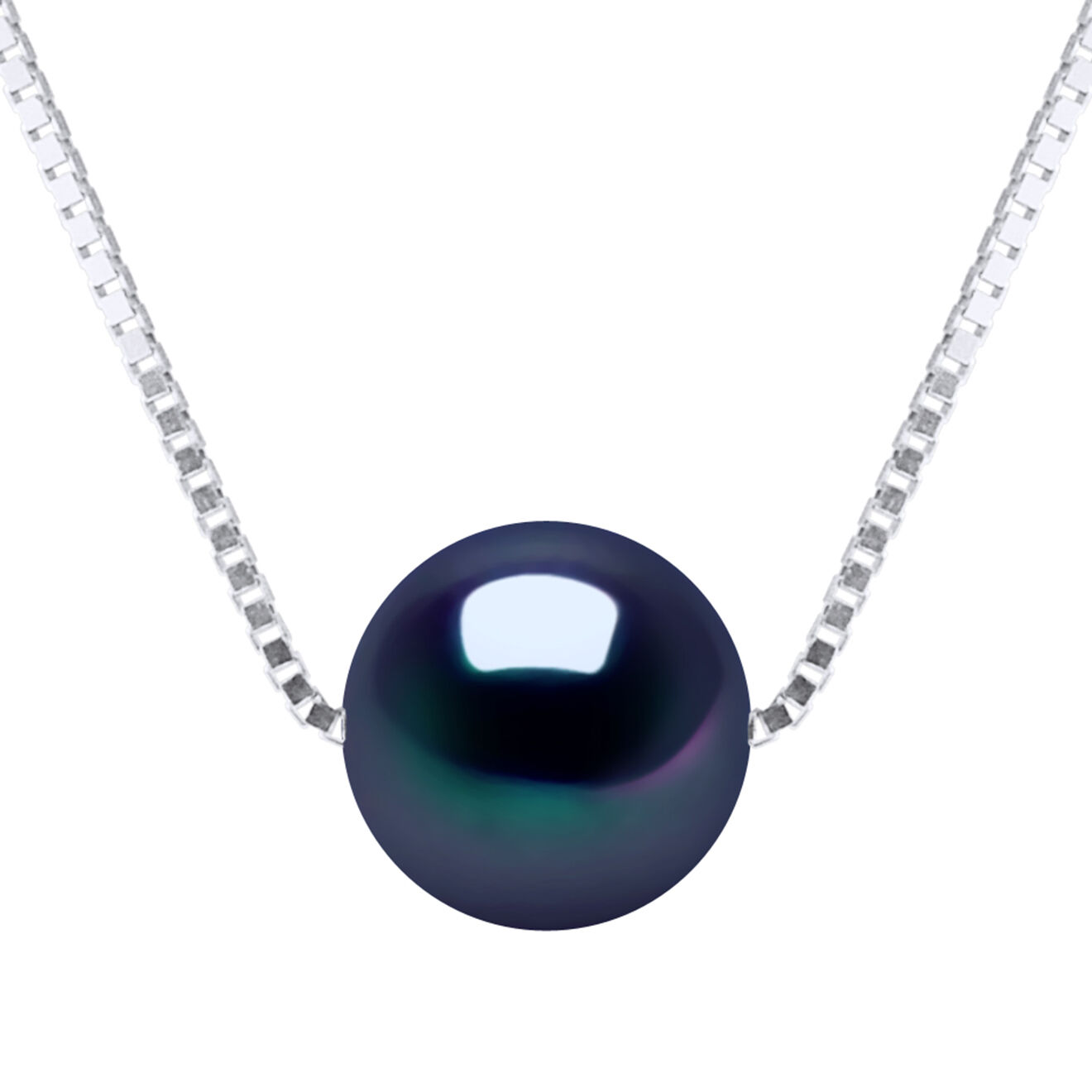 Pearl Addict Collier Argent & Perle d'Eau Douce noire