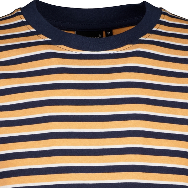 Unsigned heren T-shirt oranje/blauw gestreept