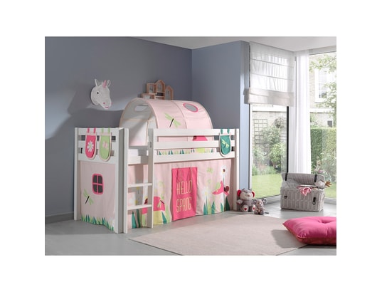VIPACK - Lit mi-hauteur 90x200 sommier inclus et housse spring pino ...