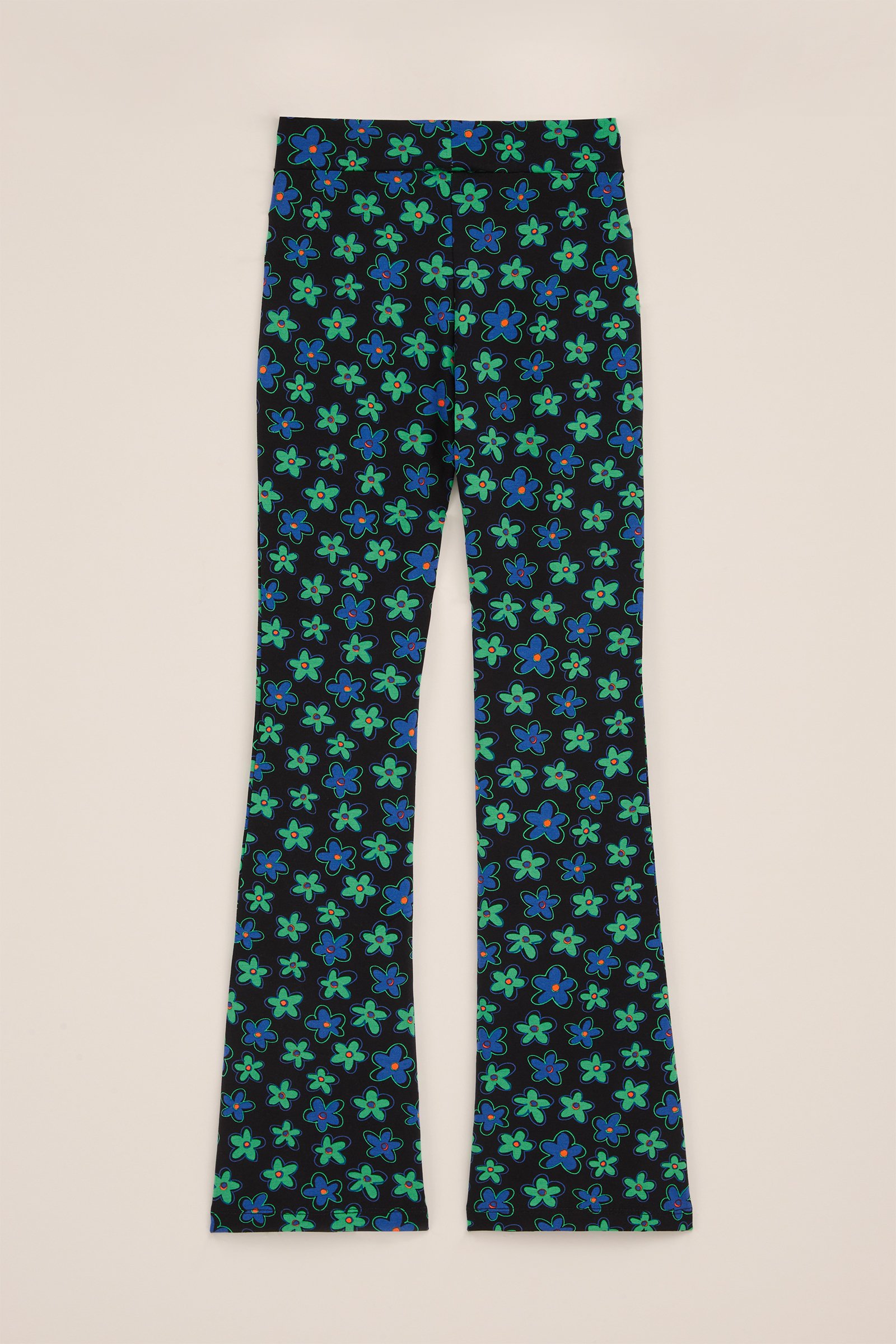 Meisjes flared legging met dessin WE Fashion Groenblauw