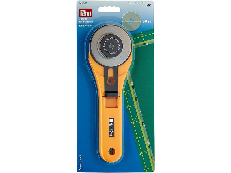 Prym Rollschneider Jumbo Ø 60 mm 1 Stück Präzises Rollmesser für Stoffe