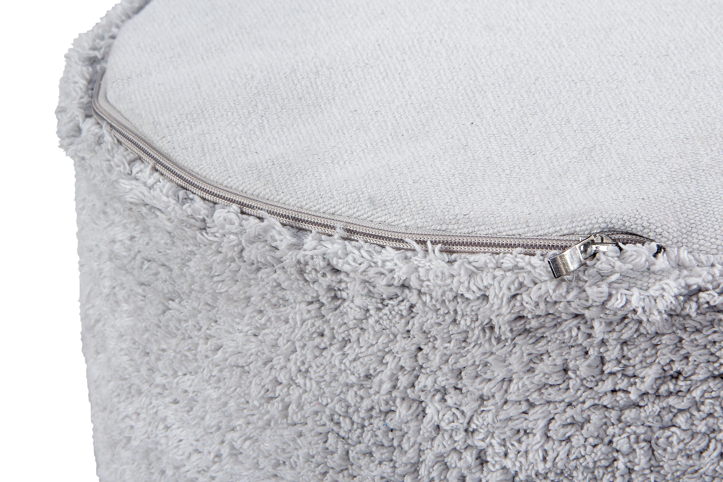 CHILL - Pouf rond couvert en coton | Gris