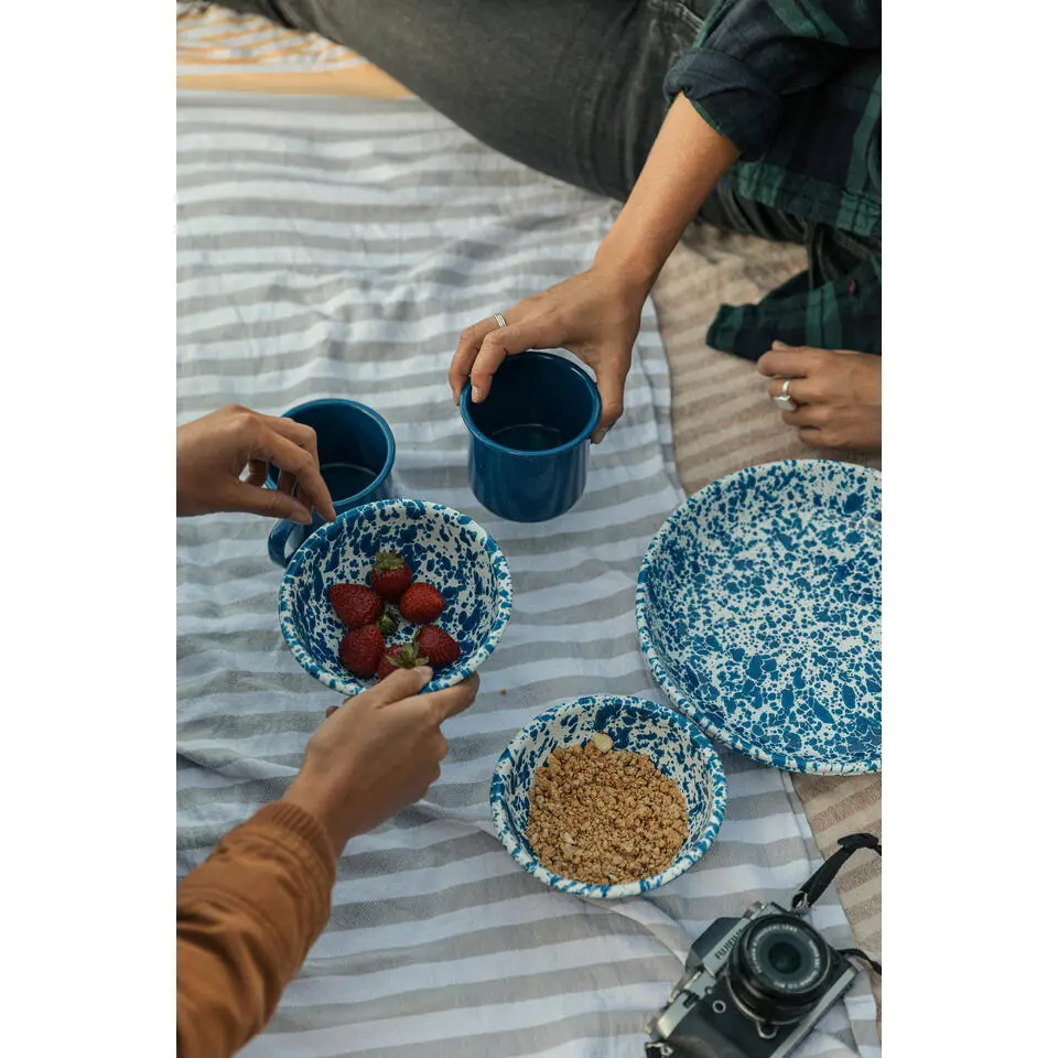 Crow Canyon Home Serviesset Splatter - 4-delig - Blauw
