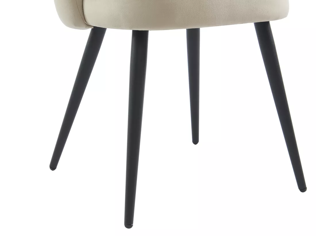 Lot de 6 chaises en velours et métal noir - Beige - PRANILA de Pascal MORABITO