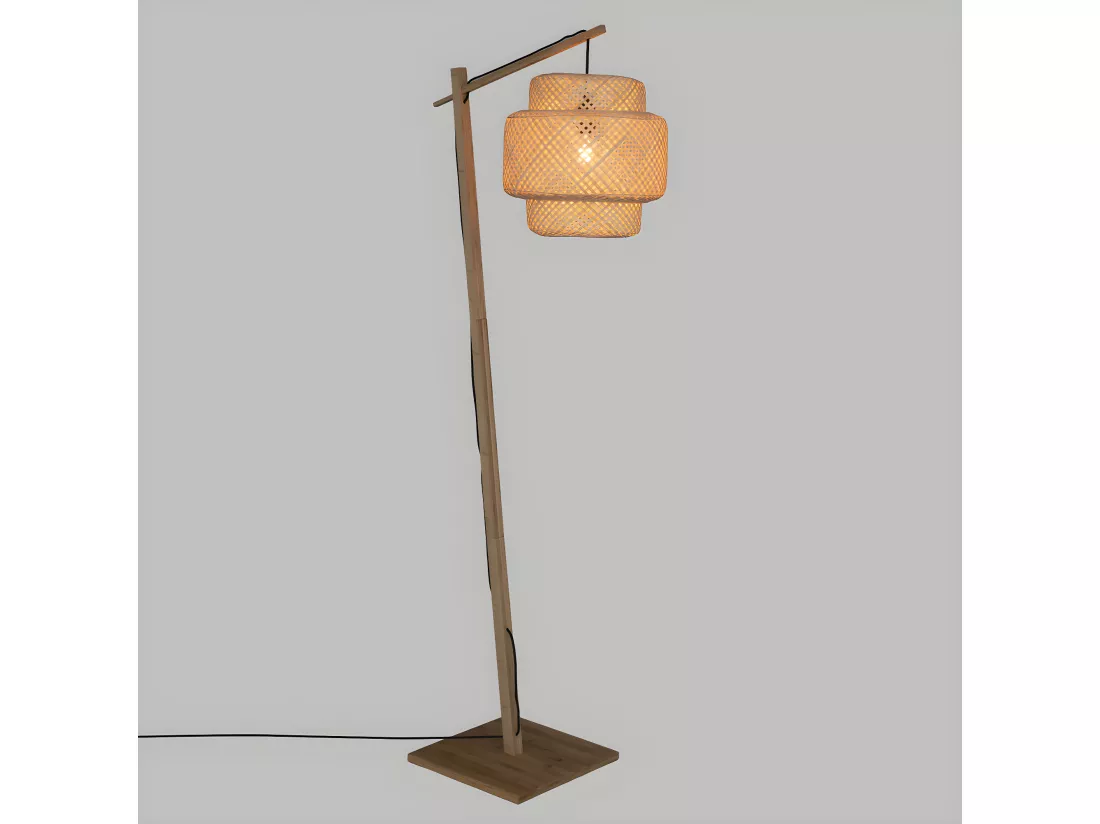 Lampadaire en Bambou naturel H 173 cm