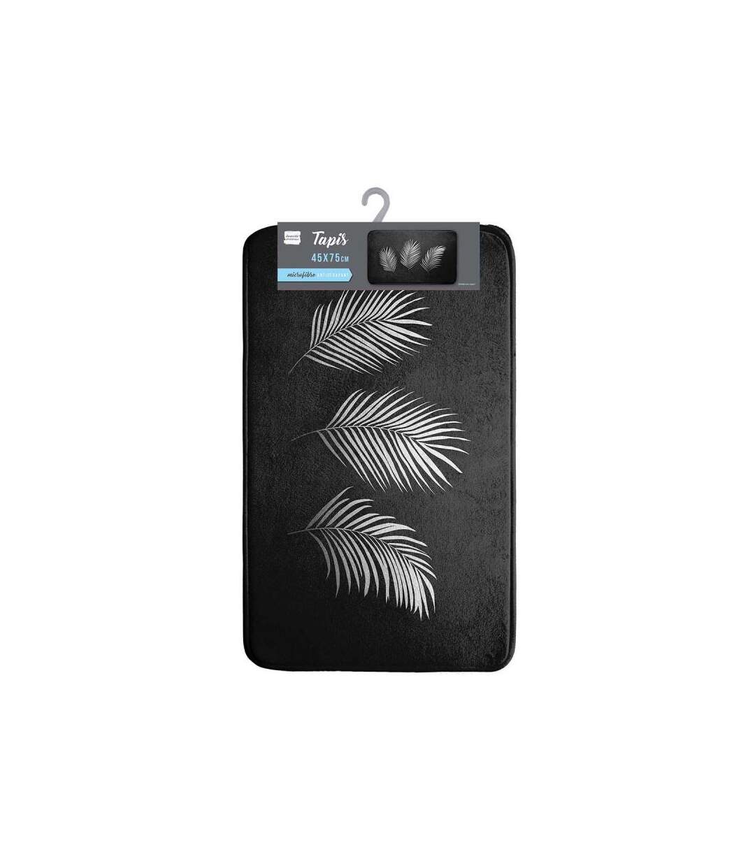 Tapis de Bain Imprimé Orbella 45x75cm Noir & Argent