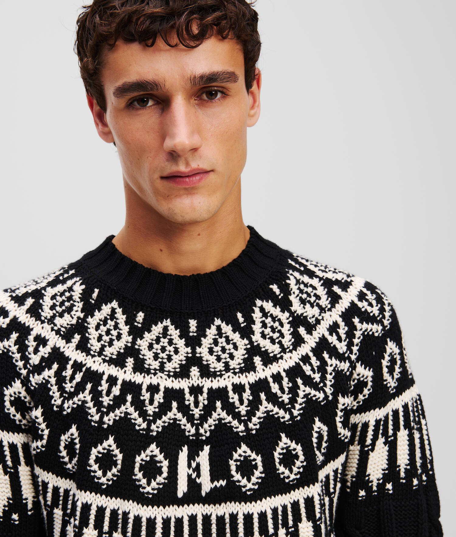 PULL À MOTIF FAIRISLE KL MONOGRAM - Noir