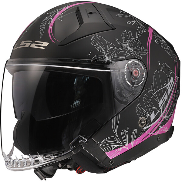 LS2 - Casque OF603 Infinity II Lotus Noir Mat / Rose / Blanc