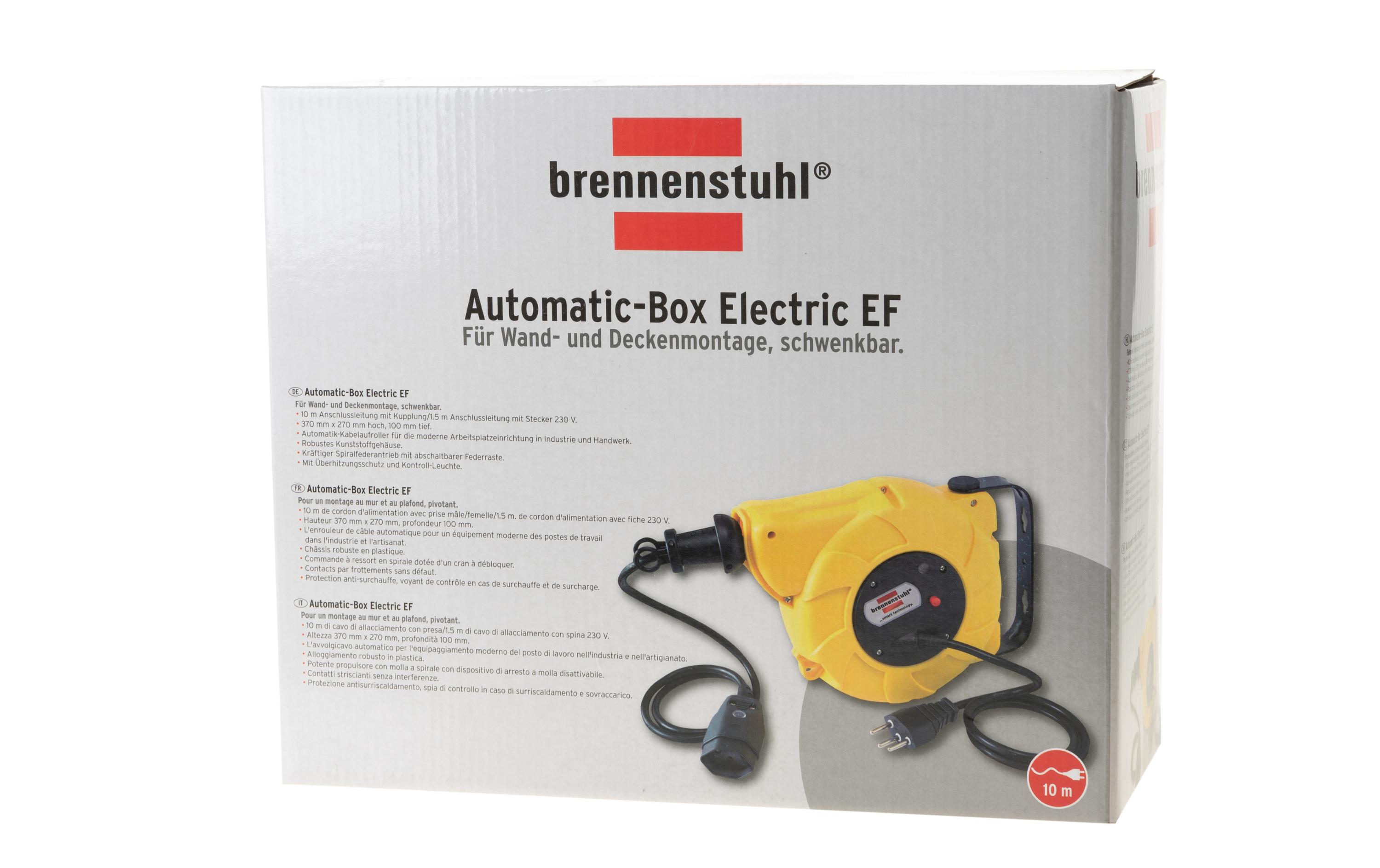 Kabelrückzugsrolle Automatic-Box Electric EFM 10 m1.5 m Anschlusskabel, 10 m Auszugskabel