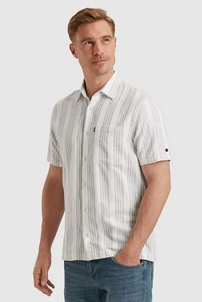 Vanguard Short Sleeve Overhemd Dobby Streep Groen VSIS2503234-7004 kopen