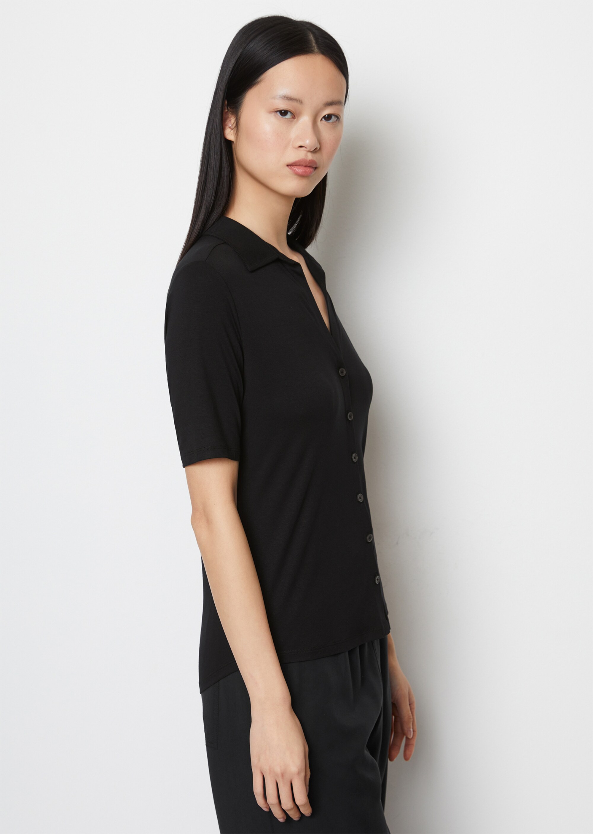 Kurzarm-Jerseybluse aus LENZING™ ECOVERO™