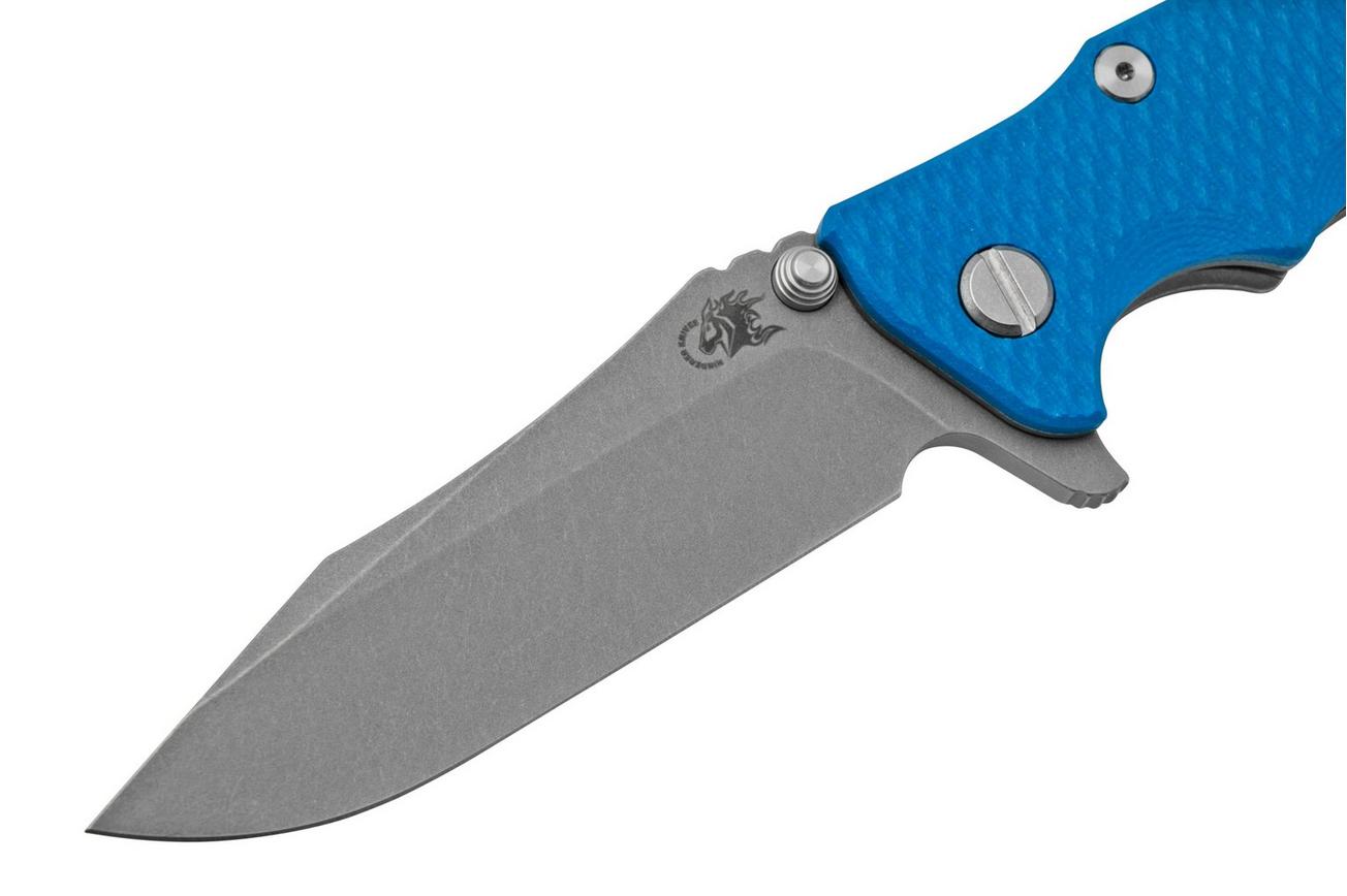 Rick Hinderer Eklipse 3.5” Spearpoint S45VN, Working Finish, Blue G10, zakmes