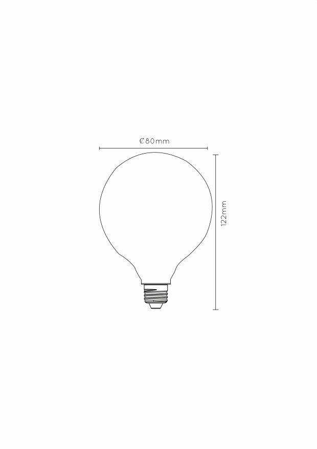 G80 LED lichtbron E27 5W 2700K opaal dimbaar