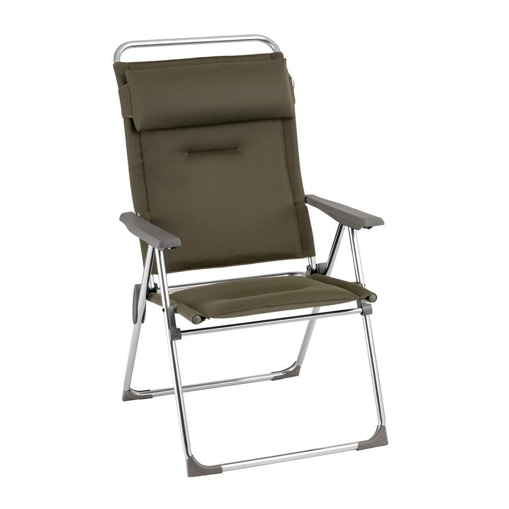 Gepolsterter Mehrpositions-Campingsessel Alu Cham XL AirComfort® Braun Taupe
